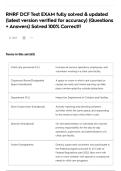 RNRF DCF Test EXAM fully solved & updated &lpar;latest version verified for accuracy&rpar; &lpar;Questions &plus; Answers&rpar; Solved 100&percnt; Correct&excl;&excl;