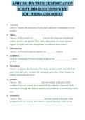 APHY 101 IVY TECH CERTIFICATION&NewLine;SCRIPT 2026 QUESTIONS WITH&NewLine;SOLUTIONS GRADED A&plus;&NewLine;