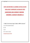 USPA SKYDIVING A LICENSE ACTUAL EXAM &ndash; COMPLETE TEST BANK WITH 300&plus; QUESTIONS&comma; VERIFIED ANSWERS & DETAILED RATIONALES&NewLine;&NewLine;