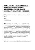 APHY 101 IVY TECH COMMUNITY&NewLine;COLLEGE TEST BANK 2026&NewLine;COMPLETE QUESTIONS AND&NewLine;ACCURATE SOLUTIONS VERIFIED