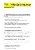 MN580 &ndash; Final Exam Questions and Answers&NewLine;&vert; Latest Update 2026&sol;2027 &vert; Graded A&plus; &vert; 100&percnt;&NewLine;Guaranteed Pass&period; 