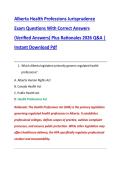 Alberta Health Professions Jurisprudence &NewLine;Exam Questions With Correct Answers &NewLine;&lpar;Verified Answers&rpar; Plus Rationales 2026 Q&A &vert; &NewLine;Instant Download Pdf 