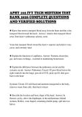 APHY 102 IVY TECH MIDTERM TEST&NewLine;BANK 2026 COMPLETE QUESTIONS&NewLine;AND VERIFIED SOLUTIONS&NewLine;