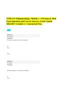 NURS 231 Pathophysiology&colon; Module 1 - 10 Exams & Final&NewLine;Exam Questions and Correct Answers &vert; Latest Update&NewLine;2026&sol;2027 &vert; Graded A&plus; &vert; Guaranteed Pass&period;&NewLine;