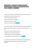 EMERGENCY NURSING COMPREHENSIVE EXAMINATION COMPLETE QUESTIONS WITH 100&percnt; CORRECT ANSWERS