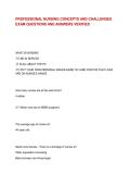 PROFESSIONAL NURSING CONCEPTS AND CHALLENGES EXAM QUESTIONS AND ANSWERS VERIFIED