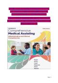 Full Comprehensive Test Bank for Pearson&rsquo;s Comprehensive Medical Assisting&colon; Administrative & Clinical Competencies&comma; 5th Edition &ndash; Nina Beaman &vert; All Chapters 1-59 Included &semi; Expert-Verified Q&A&comma; Exam Review Guide & A&plus; Pass
