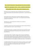 WGU C810 FOUNDATIONS IN HEALTHCARE DATA MANAGEMENT OBJECTIVE ASSESSMENT FINAL  EXAM  &vert;COMPLETE QUESTIONS WITH EXPERT SOLUTIONS &vert; 2026 LATEST UPDATED &vert; GET A&plus;