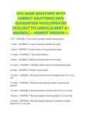 CPSI EXAM QUESTIONS WITH &NewLine;CORRECT SOLUTIONS&vert;&vert;100&percnt; &NewLine;GUARANTEED PASS&vert;&vert;UPDATED &NewLine;2026&sol;2027 SYLLABUS&vert;&vert;ALREDY A&plus; &NewLine;GRADED&vert;&vert;<<NEWEST VERSION>> 