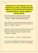 CRRN&sol;CRRN TEST 1 &lpar;CERTIFICATION TEST&rpar; 2026 &NewLine;UPDATED ACTUAL EXAM &vert; 1200 QUESTIONS AND &NewLine;CORRECT DETAILED ANSWERS WITH RATIONALES &NewLine;&lpar;VERIFIED ANSWERS&rpar; &vert; ALREADY GRADED A&vert; &NewLine;ASSURED SUCCESS 