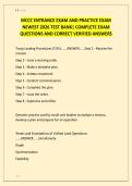 MCCC ENTRANCE EXAM AND PRACTICE EXAM &NewLine;NEWEST 2026 TEST BANK&vert; COMPLETE EXAM &NewLine;QUESTIONS AND CORRECT VERIFIED ANSWER