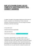 NUR 2474 PHARM EXAM 2 NCLEX COMPLETE QUESTIONS WITH 100&percnt; CORRECT ANSWERS