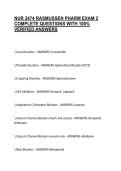 NUR 2474 RASMUSSEN PHARM EXAM 2 COMPLETE QUESTIONS WITH 100&percnt; VERIFIED ANSWERS