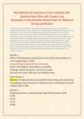 A PACKAGE DEAL FOR NSC DEFENSIVE DRIVING COURSE EXAM VERSIONS WITH DETAILED VERIFIED SOLUTIONS &sol;A GRADE ASSURED