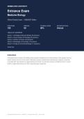 Semmelweis Entrance Exam Medicine Biology Actual Exam 2026&sol;2027 &vert; Complete Exam-Style Questions &vert; 100&percnt; Verified &ndash; Detailed Rationales &ndash; Pass Guaranteed &ndash; A&plus; Graded&NewLine;&NewLine;
