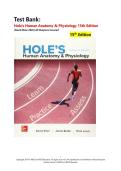 Hole's Human Anatomy & Physiology 15th Edition Test Bank &vert; All Chapters &vert; Shier 2026