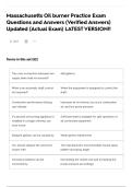 Massachusetts Oil burner Practice Exam Questions and Answers &lpar;Verified Answers&rpar; Updated &lpar;Actual Exam&rpar; LATEST VERSION&excl;&excl;