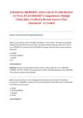 LOUISIANA PROPERTY AND CASUALTY INSURANCE ACTUAL EXAM 2026&sol;2027 &vert; Comprehensive Multiple Choice Q&A &vert; Verified & Revised Answers &vert; Pass Guaranteed - A&plus; Graded