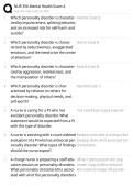 NUR 356 Mental Health Exam 4 