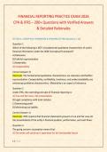 FINANCIAL REPORTING PRACTICE EXAM 2026 &NewLine;CPA & IFRS &ndash; 200 Questions with Verified Answers &NewLine;& Detailed Rationales 