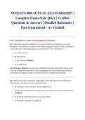 NIMS ICS 400 ACTUAL EXAM 2026&sol;2027 &vert; Complete Exam-Style Q&A &vert; Verified Questions & Answers &vert; Detailed Rationales &vert; Pass Guaranteed - A&plus; Graded