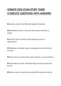 GIZMOS 2026 EXAM STUDY GUIDE&NewLine;COMPLETE QUESTIONS WITH ANSWERS
