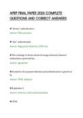 APRP FINAL PAPER 2026 COMPLETE&NewLine;QUESTIONS AND CORRECT ANSWERS