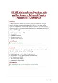 NR 509 Midterm Exam Questions with Verified Answers&colon; Advanced Physical Assessment - Chamberlain