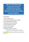 PHIL 347 Critical Reasoning Chamberlain University Comprehensive Questions &lpar;Frequently Tested&rpar; with Verified Answers Graded A&plus;