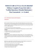 NIMS ICS 400 ACTUAL EXAM 2026&sol;2027 Edition &vert; Complete Exam-Style Q&A &vert; Verified Questions &vert; Detailed Rationales &vert; Pass Guaranteed - A&plus; Graded