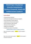 PHIL347 Quiz 1 Chamberlain University Comprehensive Questions &lpar;Frequently Tested&rpar; with Verified Answers Graded A&plus;