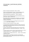PSY 352 EXAM 1 QUESTIONS AND VERIFIED ANSWERS