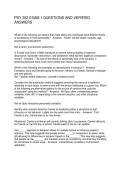 PSY 352 EXAM 1 QUESTIONS AND VERIFIED ANSWERS