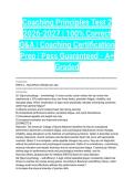 Coaching Principles Test 2 2026-2027 &vert; 100&percnt; Correct Q&A &vert; Coaching Certification Prep &vert; Pass Guaranteed - A&plus; Graded