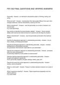 PSY 352 FINAL QUESTIONS AND VERIFIED ANSWERS