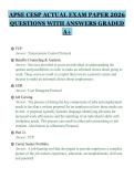 APSE CESP ACTUAL EXAM PAPER 2026&NewLine;QUESTIONS WITH ANSWERS GRADED&NewLine;A&plus;