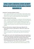 APSE CESP CERTIFICATION SCRIPT&NewLine;2026 QUESTIONS WITH SOLUTIONS&NewLine;GRADED A&plus;