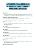 APSE CESP FINAL TEST 2026&NewLine;QUESTIONS WITH CORRECT&NewLine;ANSWERS GRADED A&plus;&NewLine;