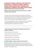 ALABAMA FUNERAL SERVICE LAW PRACTICE EXAM 2026 &vert; ALABAMA FUNERAL SERVICE BOARD EXAM QUESTIONS & ANSWER KEY &vert; COMPLETE LICENSING TEST PREP STUDY GUIDE