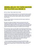 GENERAL BIOLOGY PROFESSIONAL TEST&NewLine;BANK 2026 SOLVED QUESTIONS AND&NewLine;ANSWERS GRADED A&plus;