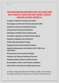 CDC INFECTION PREVENTIONIST POST TEST LATEST 2026 &NewLine;WITH COMPLETE QUESTIONS AND CORRECT VERIFIED &NewLine;ANSWERS ALREADY GRADED A&plus;