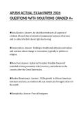 APUSH ACTUAL EXAM PAPER 2026&NewLine;QUESTIONS WITH SOLUTIONS GRADED A&plus;