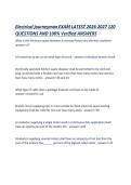 Electrical journeyman EXAM LATEST 2026-2027 120 QUESTIONS AND 100- Verified ANSWERSElectrical journeyman EXAM LATEST 2026-2027 120 QUESTIONS AND 100- Verified ANSWERS