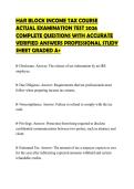 H&R BLOCK ACTUAL CERTIFICATION&NewLine;PAPER 2026 QUESTIONS WITH&NewLine;ANSWERS FULL SOLUTION