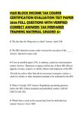 H&R BLOCK INCOME TAX COURSE FINAL&NewLine;TEST PAPER 2026 FULL QUESTIONS WITH&NewLine;ACCURATE ANSWER SOLUTIONS&NewLine;CERTIFICATION PREPARATION REVIEW&NewLine;FILE GRADED A&plus;