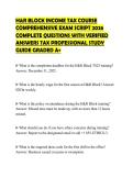H&R BLOCK INCOME TAX COURSE&NewLine;COMPREHENSIVE EXAM SCRIPT 2026&NewLine;COMPLETE QUESTIONS WITH VERIFIED&NewLine;ANSWERS TAX PROFESSIONAL STUDY&NewLine;GUIDE GRADED A&plus;