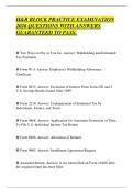 H&R BLOCK INCOME TAX COURSE&NewLine;ACTUAL EXAM PAPER 2026 COMPLETE&NewLine;QUESTIONS AND VERIFIED CORRECT&NewLine;ANSWERS PROFESSIONAL TAX&NewLine;PREPARATION STUDY RESOURCE GRADED&NewLine;A&plus;&NewLine;