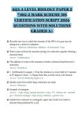AQA A LEVEL BIOLOGY PAPER 2&NewLine;7402-2 MARK SCHEME MS&NewLine;CERTIFICATION SCRIPT 2026&NewLine;QUESTIONS WITH SOLUTIONS&NewLine;GRADED A&plus;&NewLine;