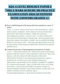 AQA A LEVEL BIOLOGY PAPER 2&NewLine;7402-2 MARK SCHEME MS PRACTICE&NewLine;EXAMINATION 2026 QUESTIONS&NewLine;WITH ANSWERS GRADED A&plus;