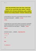 CHEM 280 MIDTERM EXAM AND FINAL EXAM 2026  &NewLine;EXAM ACTUAL QUESTIONS AND CORRECT VERIFIED &NewLine;ANSWERS WITH DETAILED RATIONALES &lpar;100&percnt; CORRECT &NewLine;VERIFIED SOLUTIONS&rpar; NEWEST UPDATED VERSION 2026